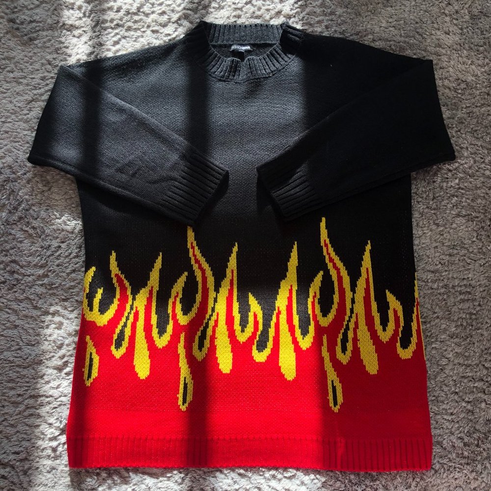 FASHION NOVA Flaming Hot Sweater Dress